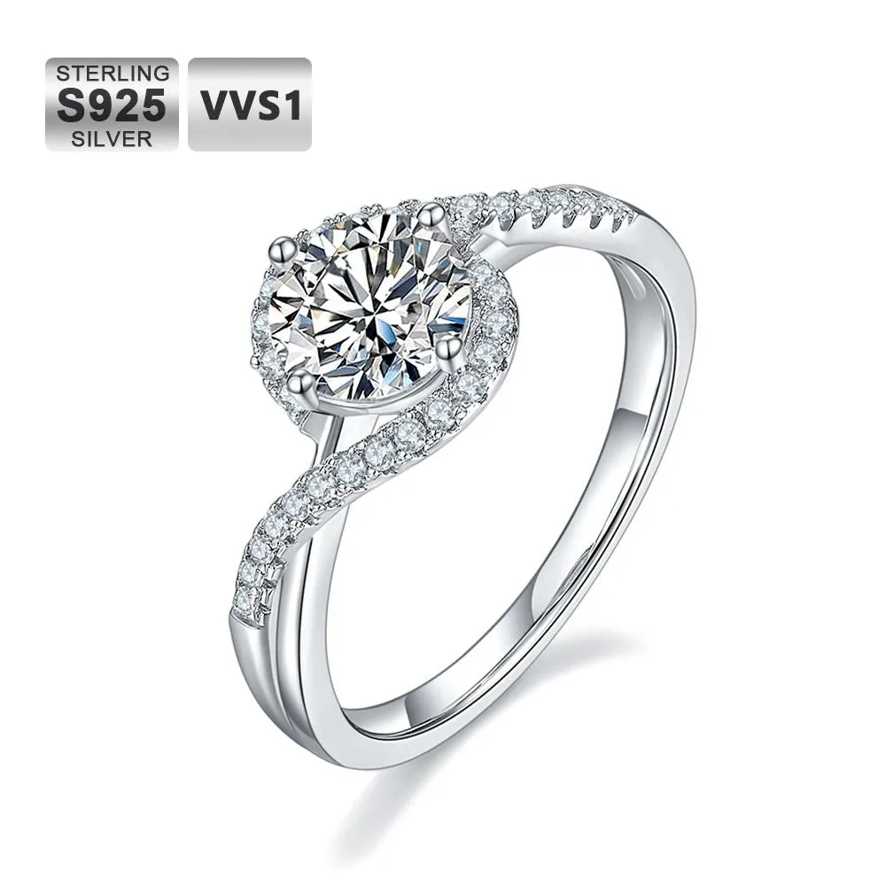 0.50/1.00/1.50/2.00ct Carats VVS1 Moissanite Rings for Women 0053