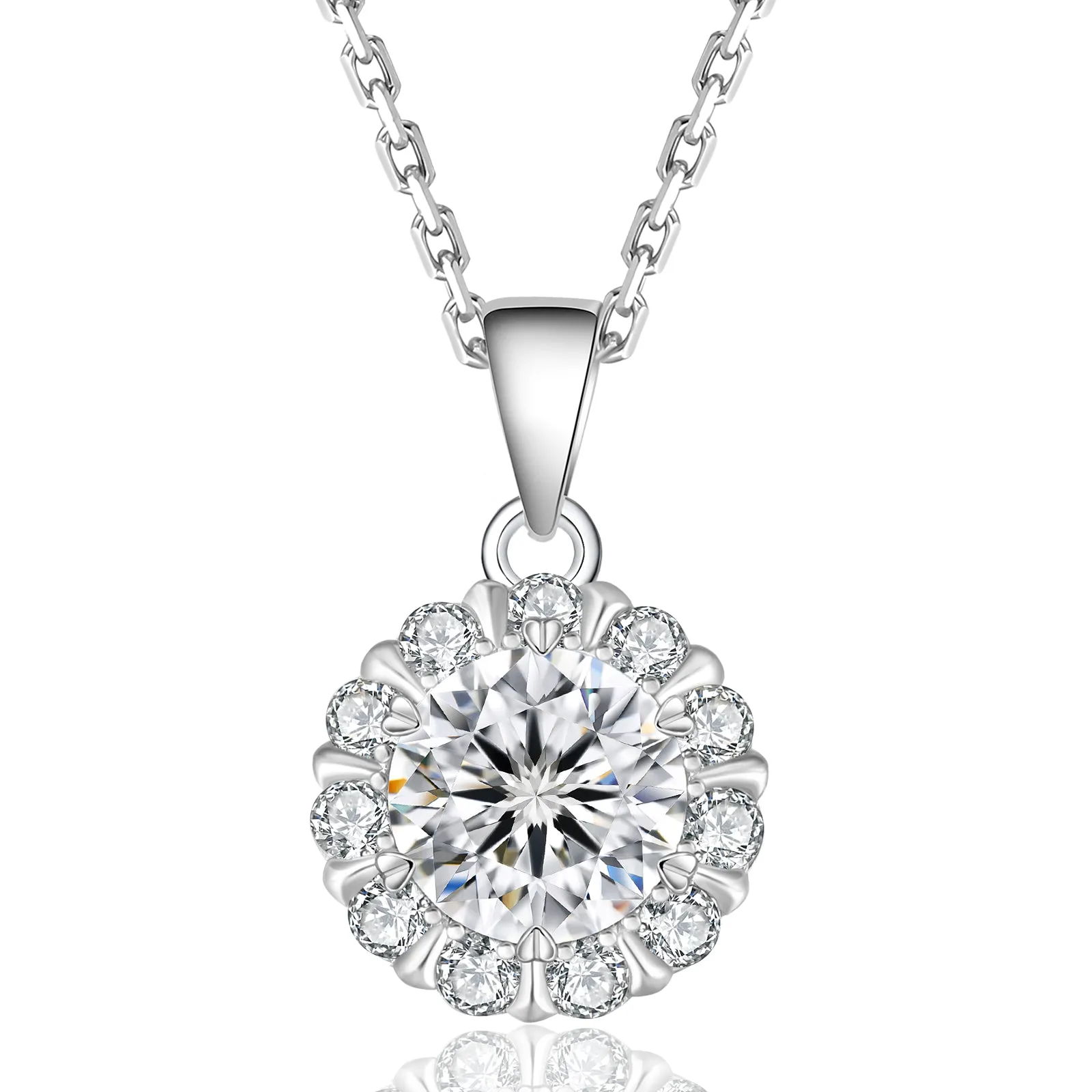 1.00 Carats VVS1 Moissanite Pendant Necklace for Women 0398 KRKC