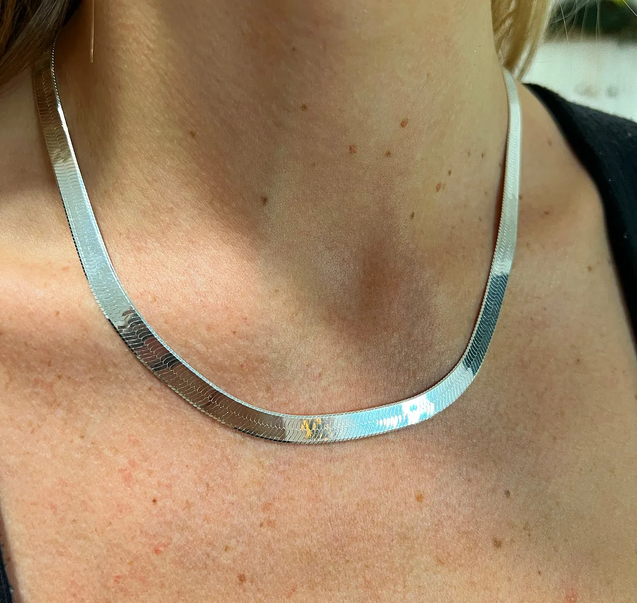 1168 - 5.4mm Sterling Silver Herringbone Necklace