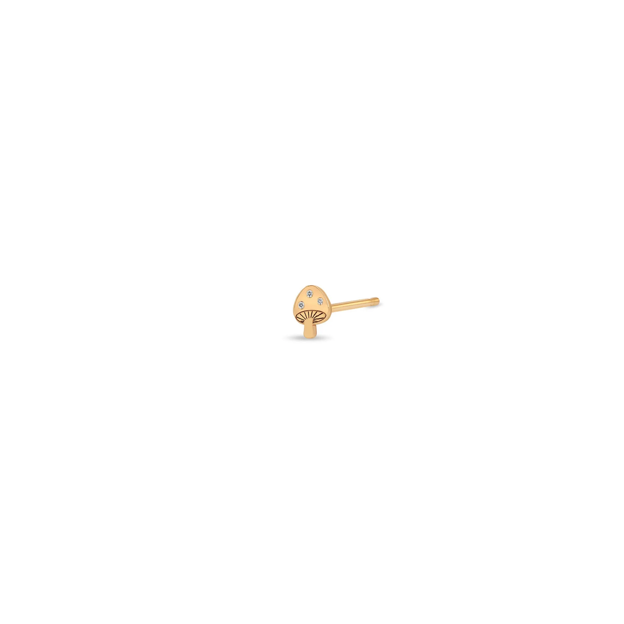 14k Itty Bitty Diamond Mushroom Stud