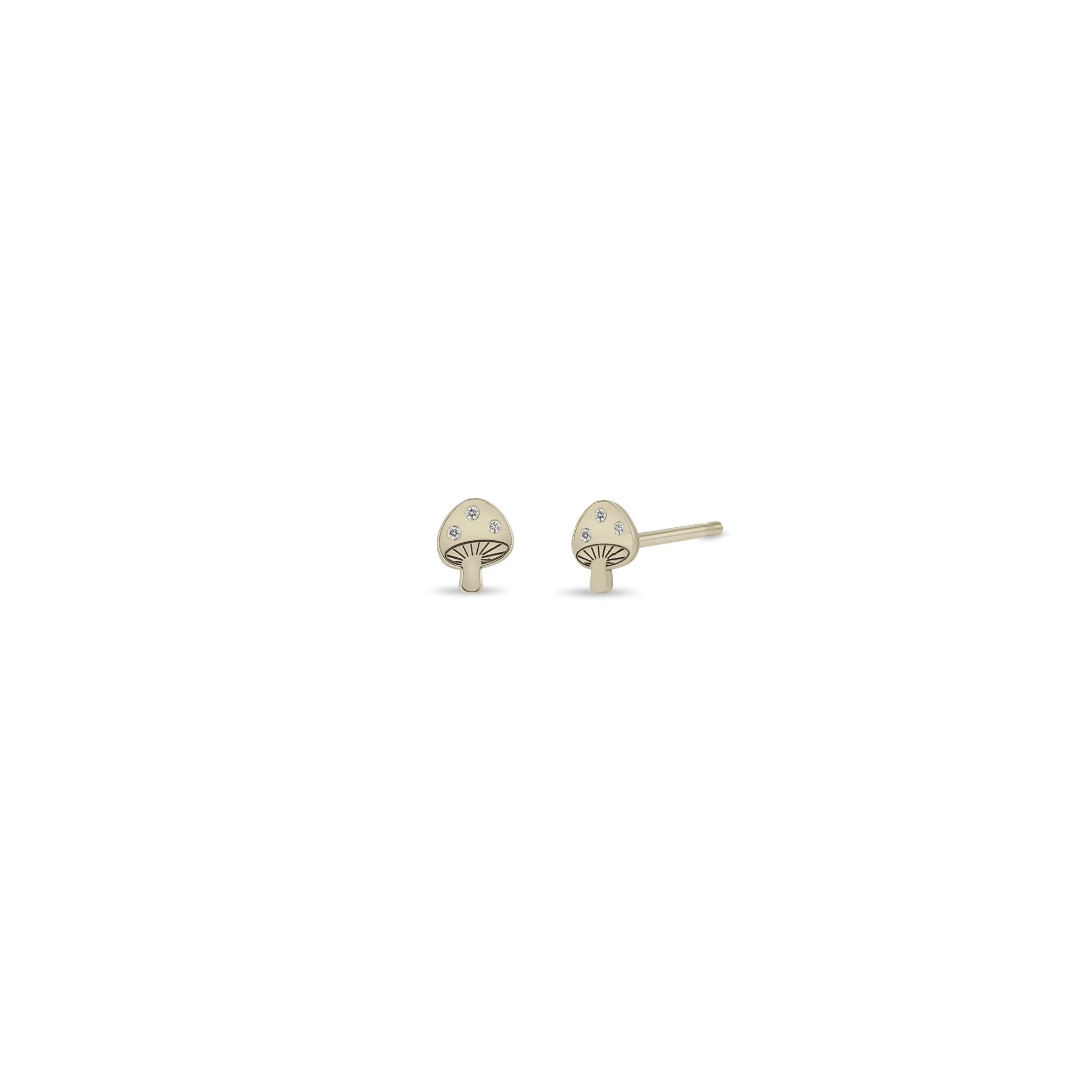 14k Itty Bitty Diamond Mushroom Stud