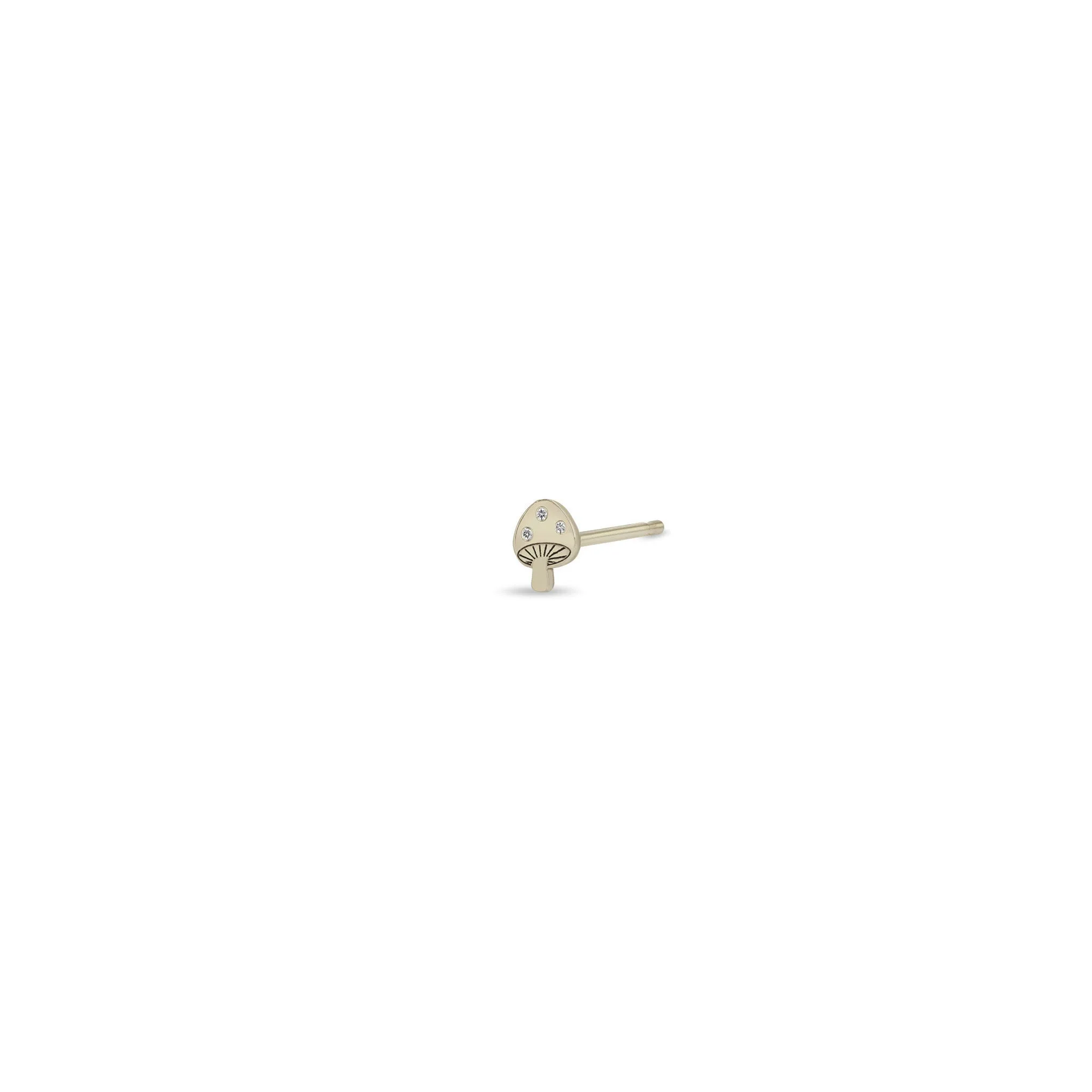 14k Itty Bitty Diamond Mushroom Stud