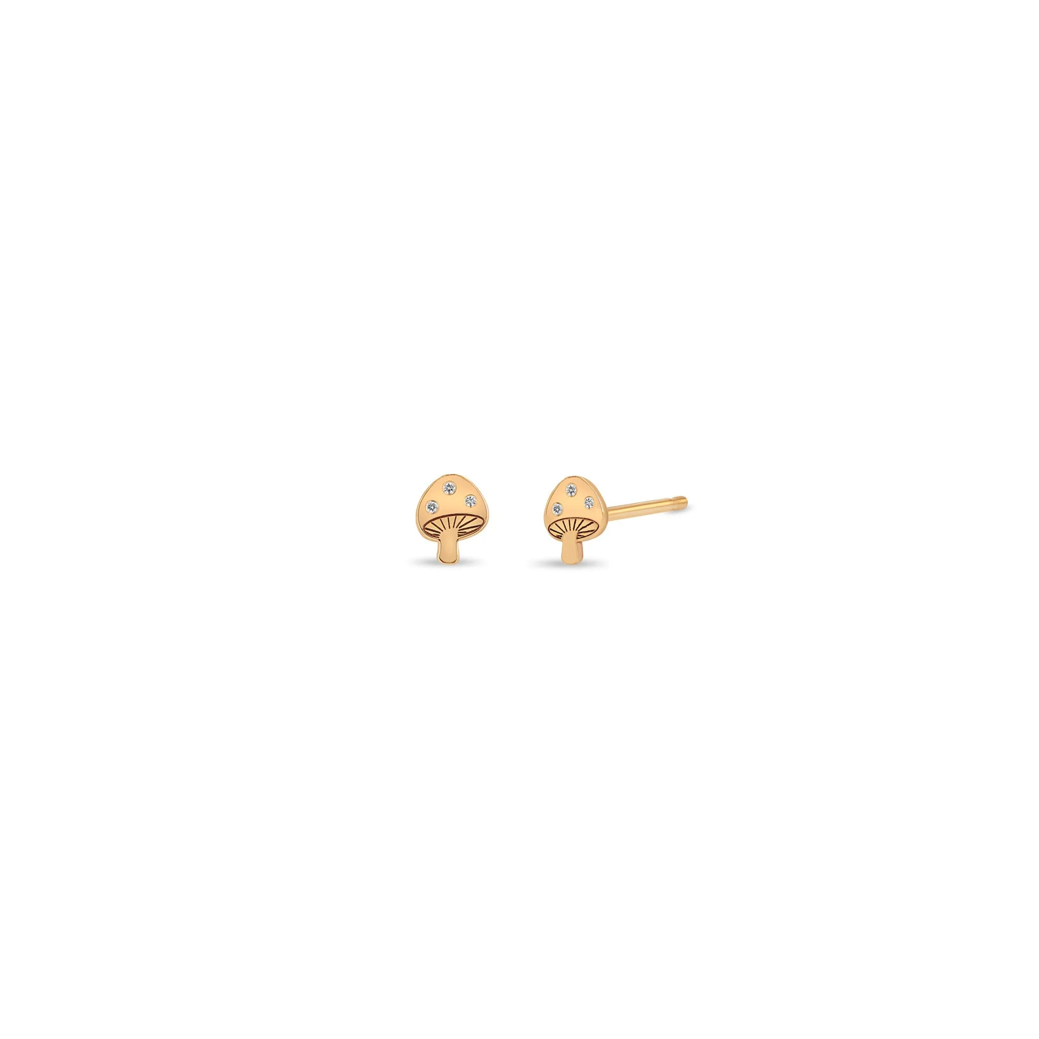 14k Itty Bitty Diamond Mushroom Stud