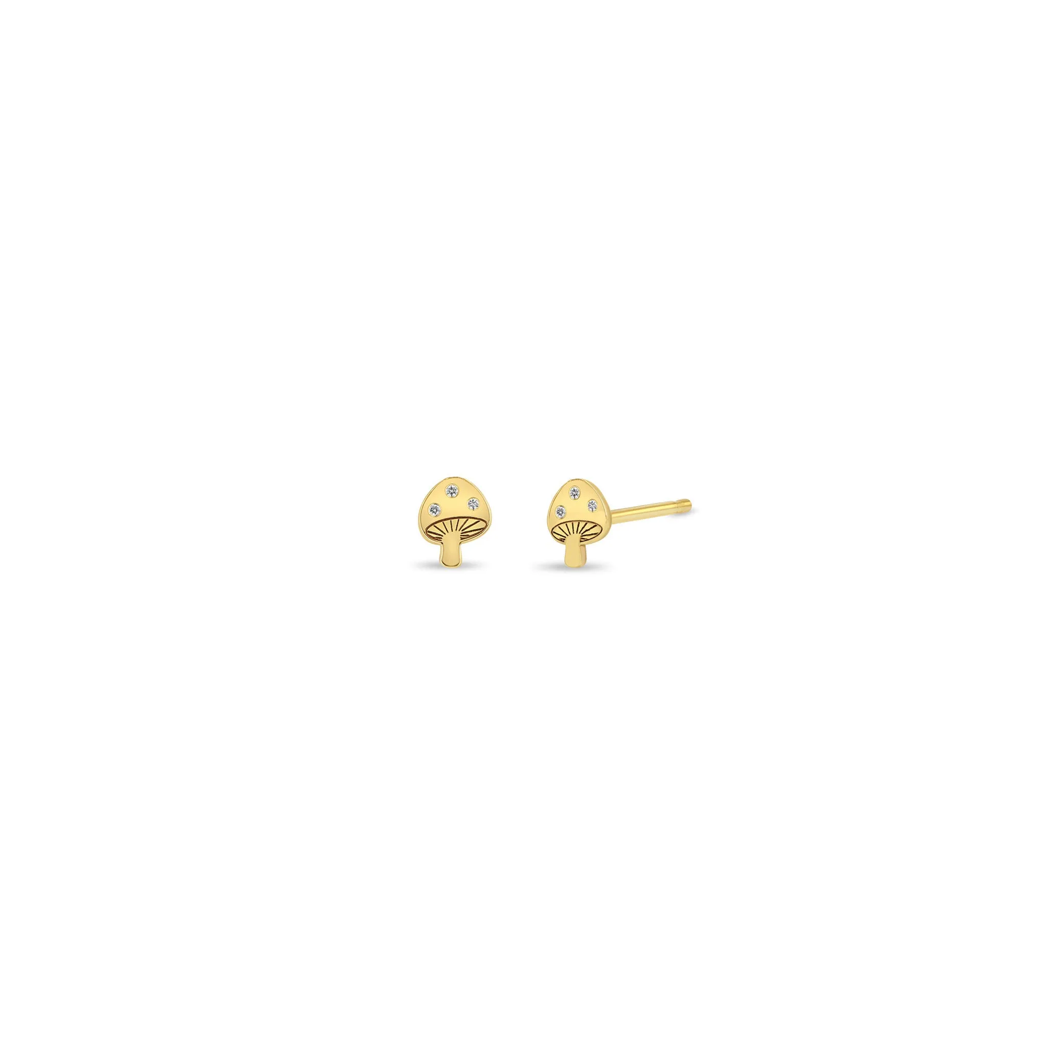 14k Itty Bitty Diamond Mushroom Stud