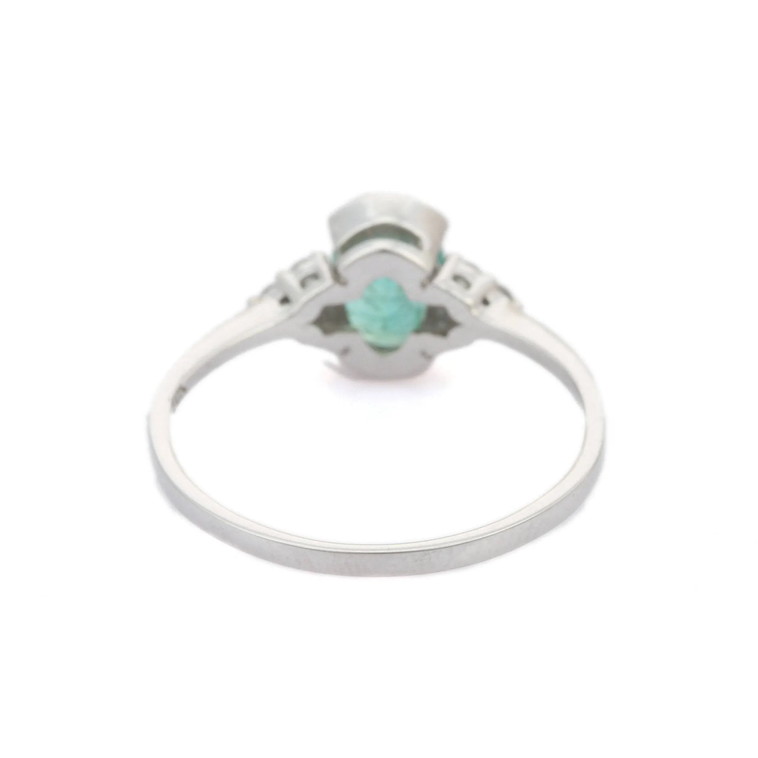 14K White Gold Emerald Ring