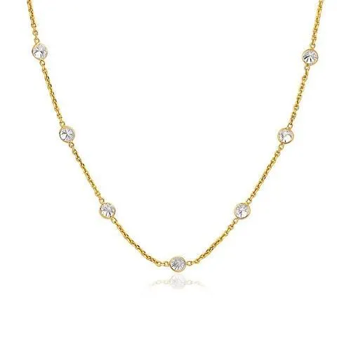 14k Yellow Gold CZ By the Yard Long Links, size 18''