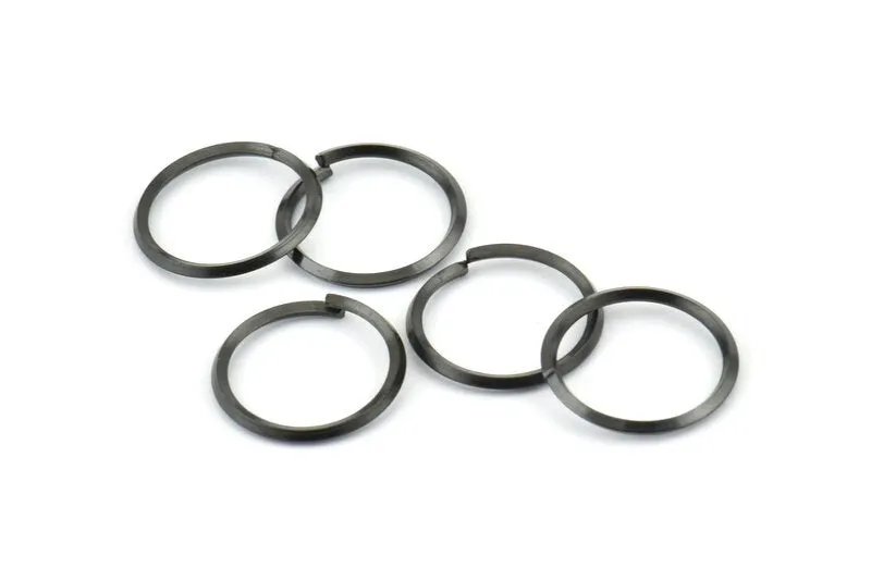 15mm Jump Ring, 24 Oxidized Black Brass Jump Rings (15x1.3mm) E061