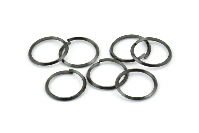 15mm Jump Ring, 24 Oxidized Black Brass Jump Rings (15x1.3mm) E061