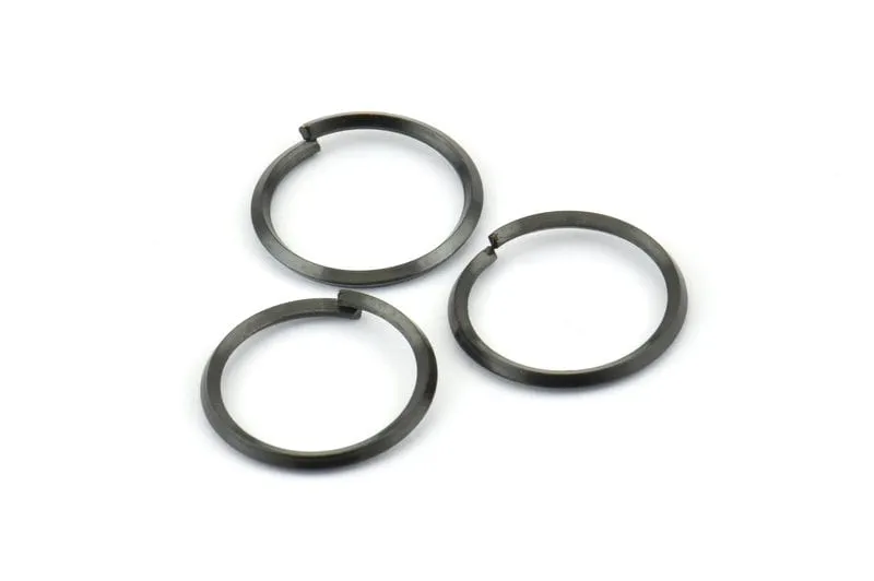 15mm Jump Ring, 24 Oxidized Black Brass Jump Rings (15x1.3mm) E061