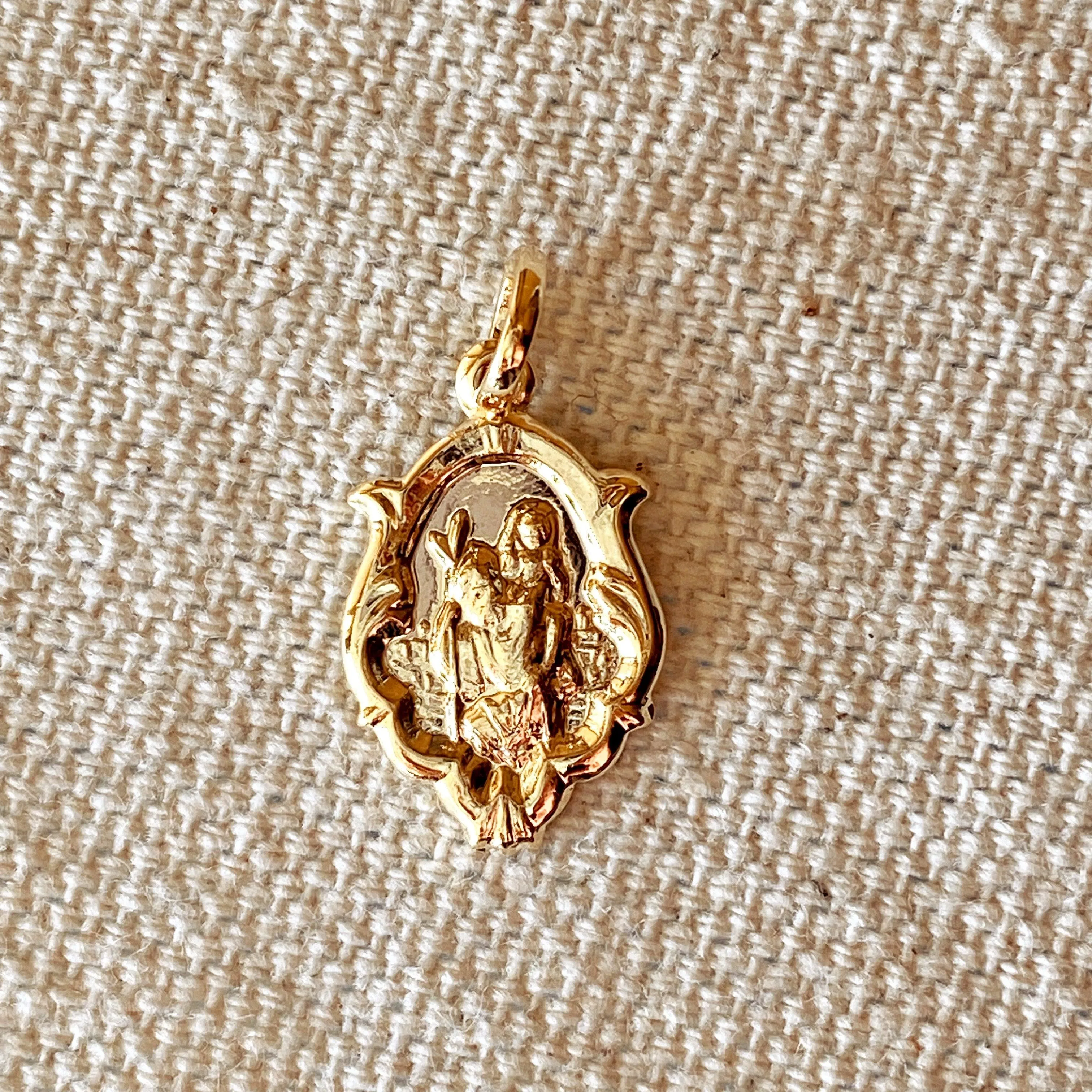 18k Gold Filled Saint Christopher Pendant