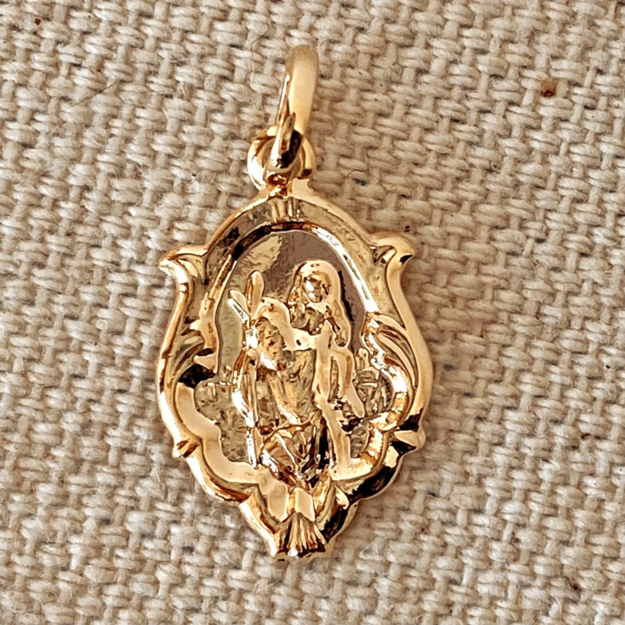 18k Gold Filled Saint Christopher Pendant