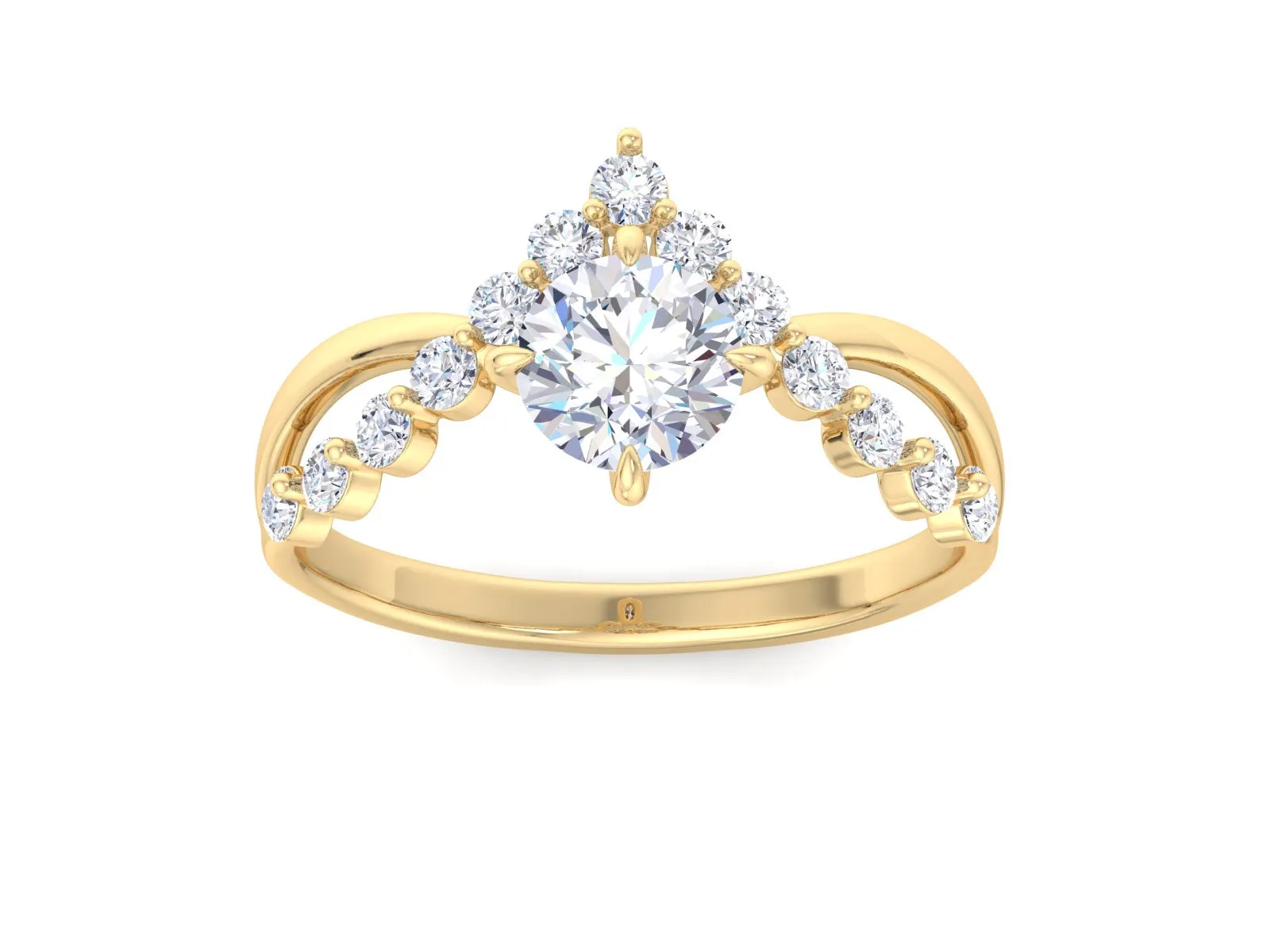 1CT Round Cut Moissanite Wedding Bridal Ring