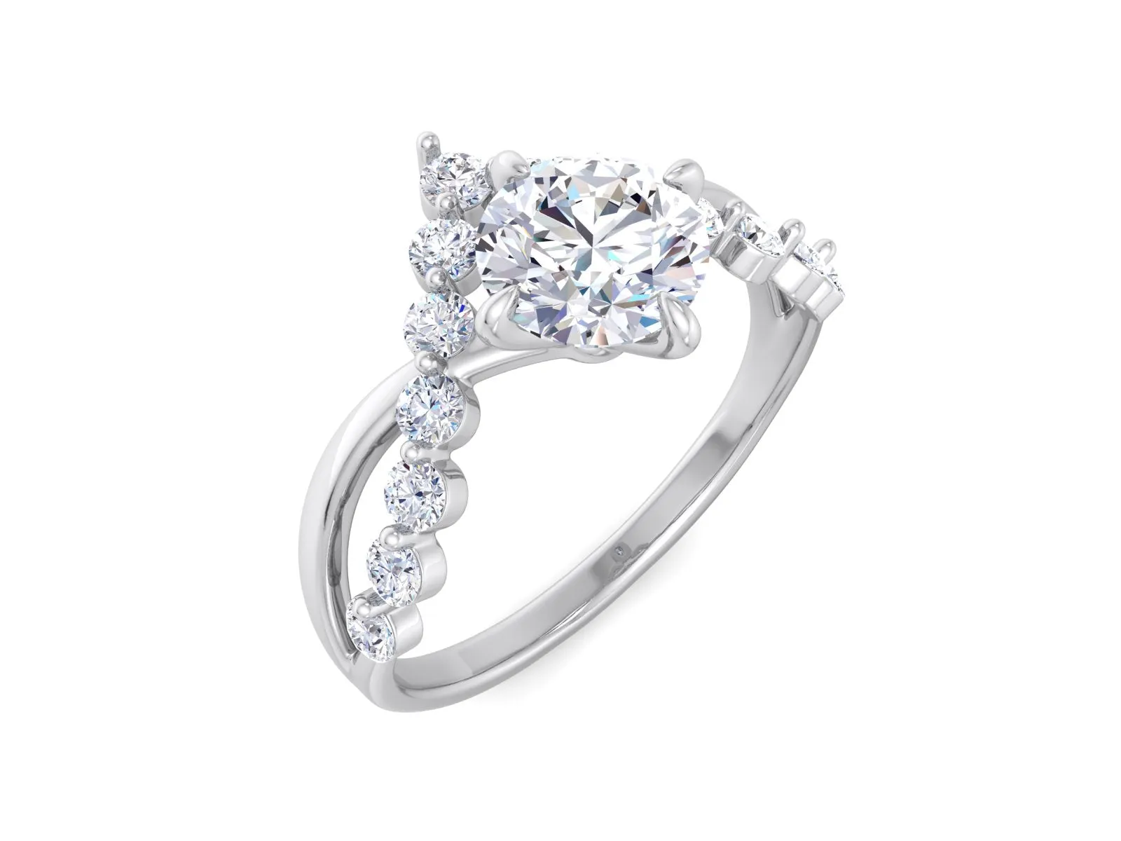 1CT Round Cut Moissanite Wedding Bridal Ring