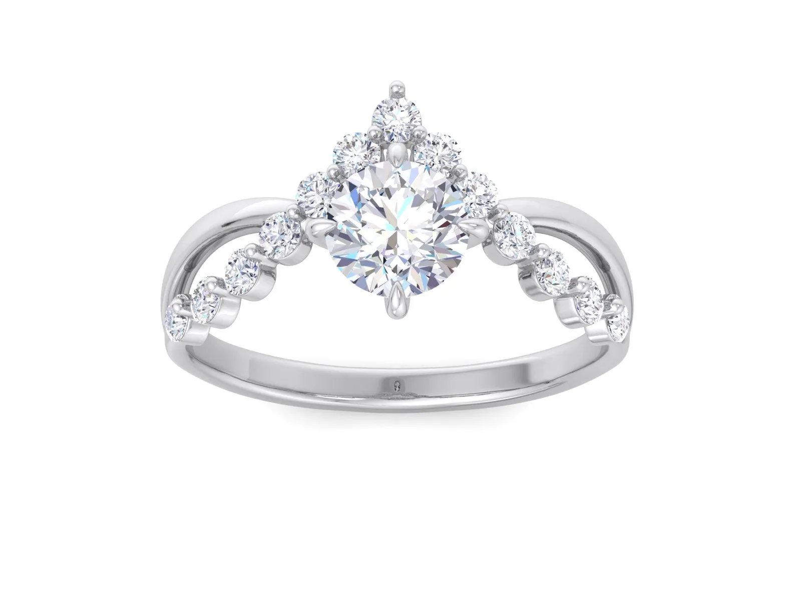 1CT Round Cut Moissanite Wedding Bridal Ring