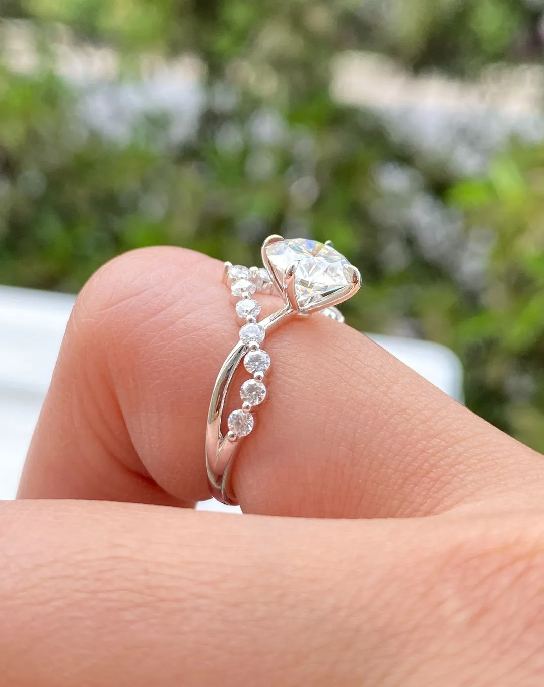 1CT Round Cut Moissanite Wedding Bridal Ring