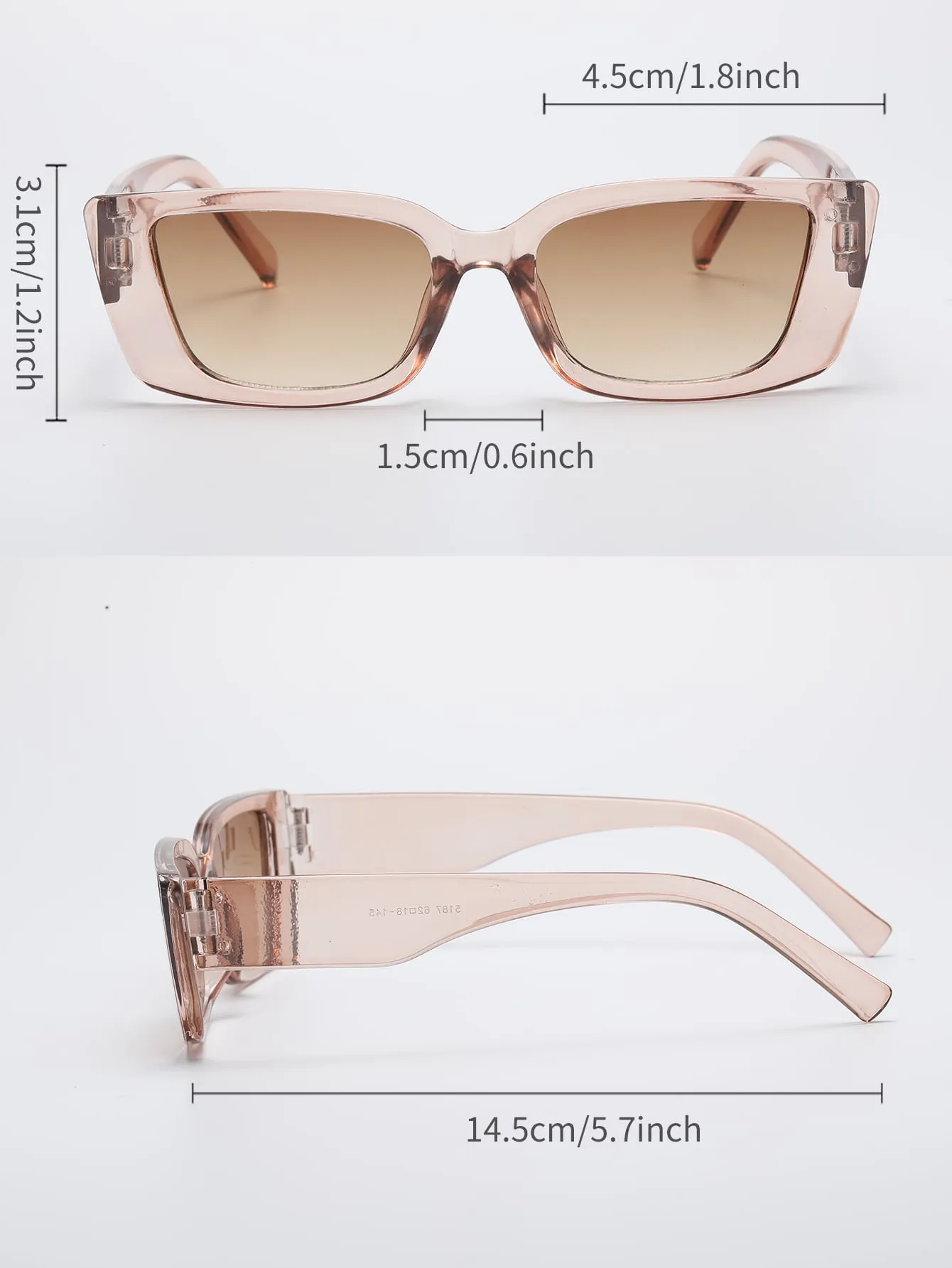 1pair Square Frame Fashion Glasses