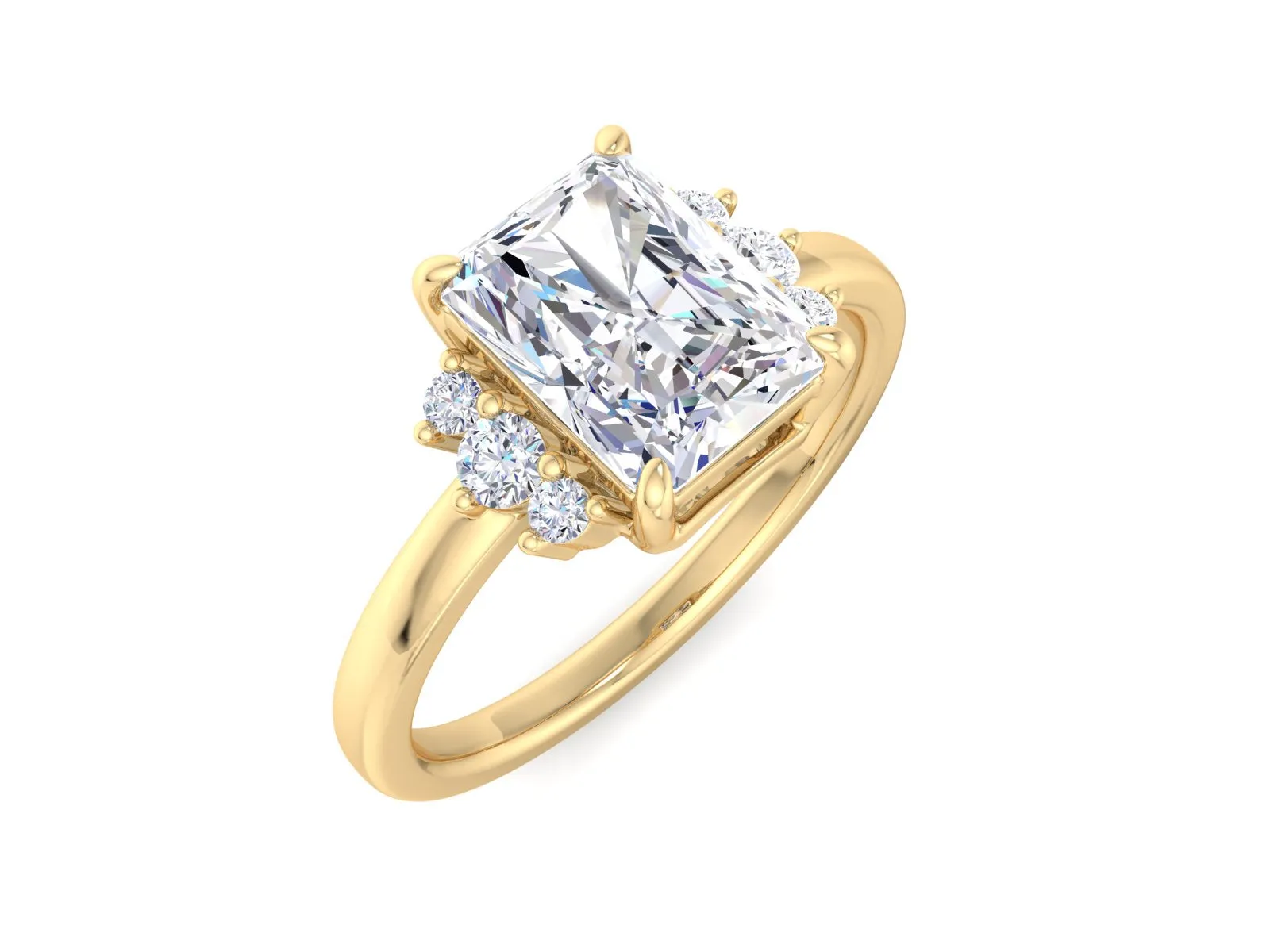 2.00CT Radiant Cut Lab Diamond Engagement Ring