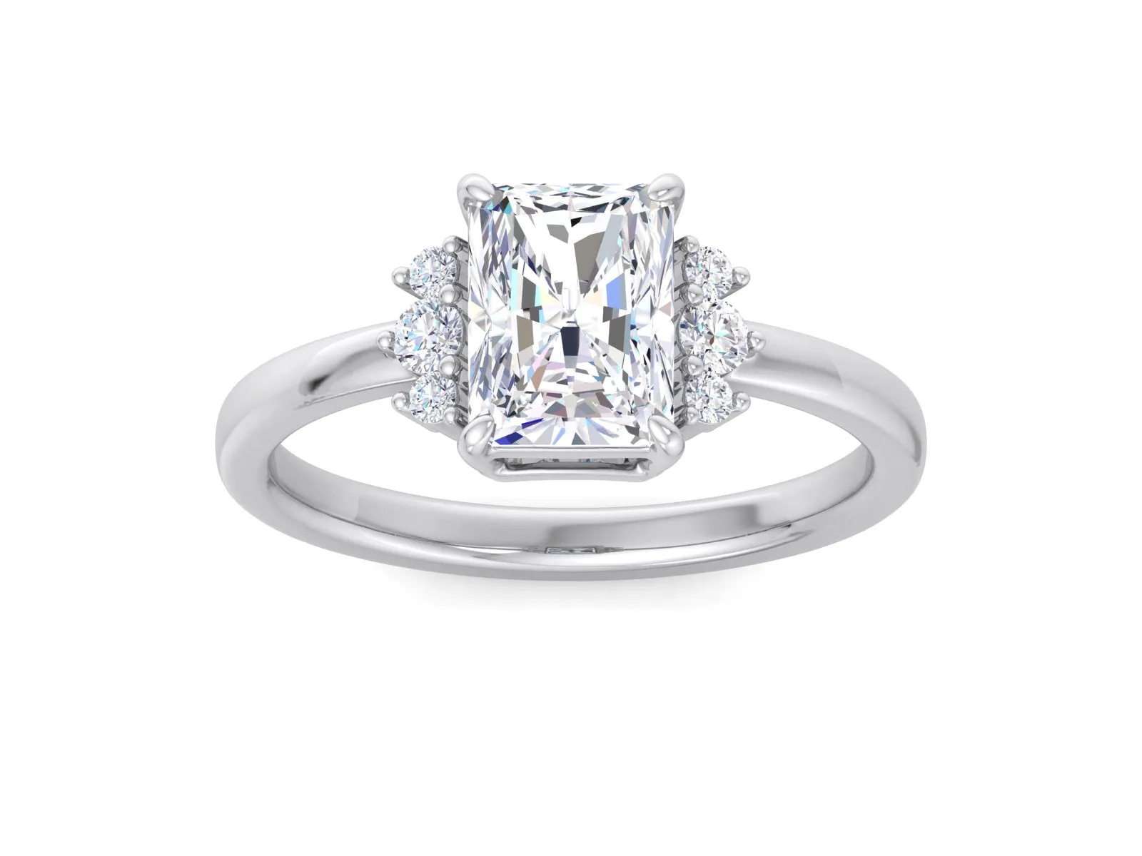 2.00CT Radiant Cut Lab Diamond Engagement Ring