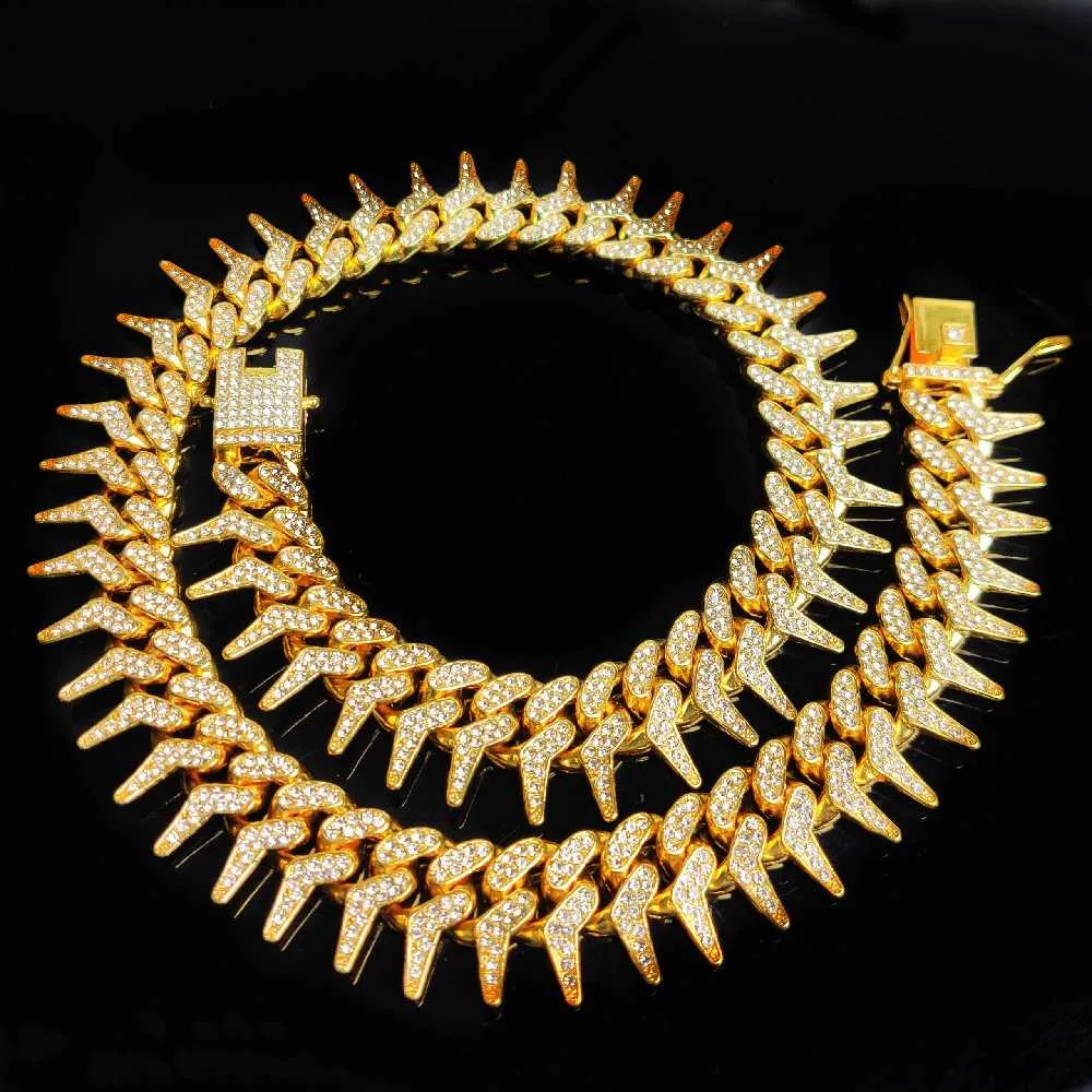 20mm Iced Out Spike Necklace