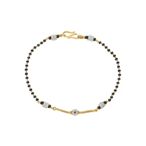 22K Multi-Tone Gold Beaded Bracelet (4gm)