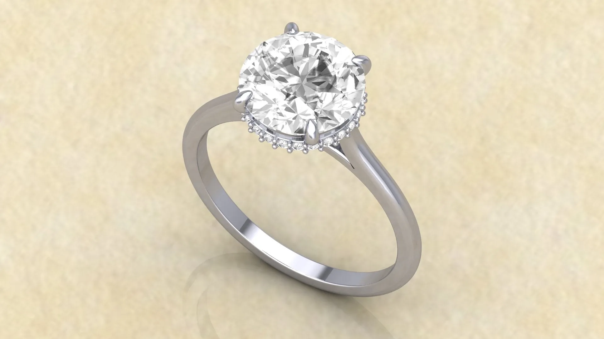 3.5CTW Round Moissanite Engagement Ring