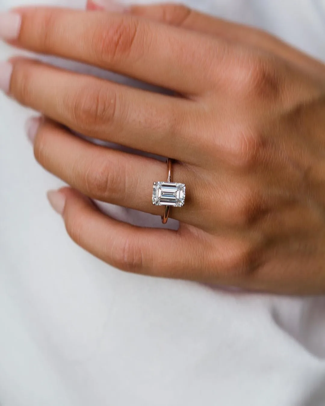 3ct Emerald cut ring, emerald cut ring moissanite