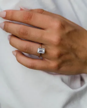 3ct Emerald cut ring, emerald cut ring moissanite