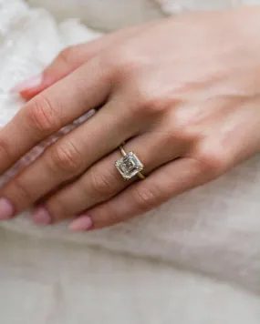 4.70CT Asscher Cut Moissanite Engagement Ring