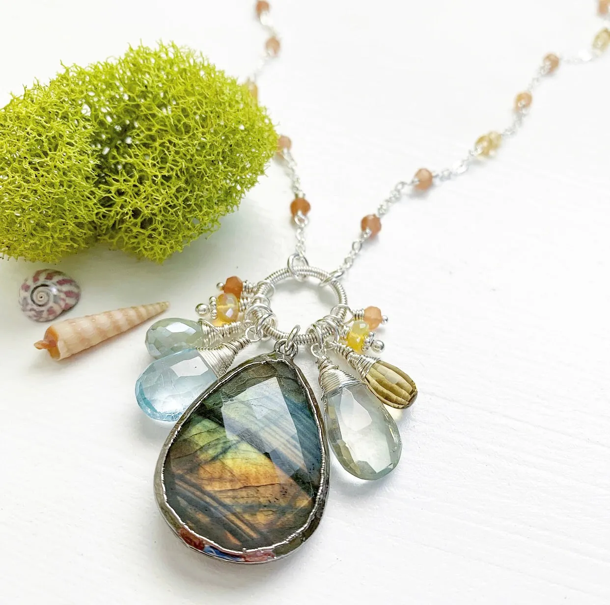 791-One of a Kind Gemstone Drop Necklace