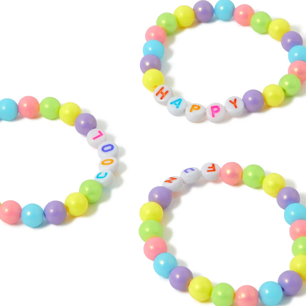 Accessorize London Girl's Multi Slogan Stretch Bracelet Pack Of 3