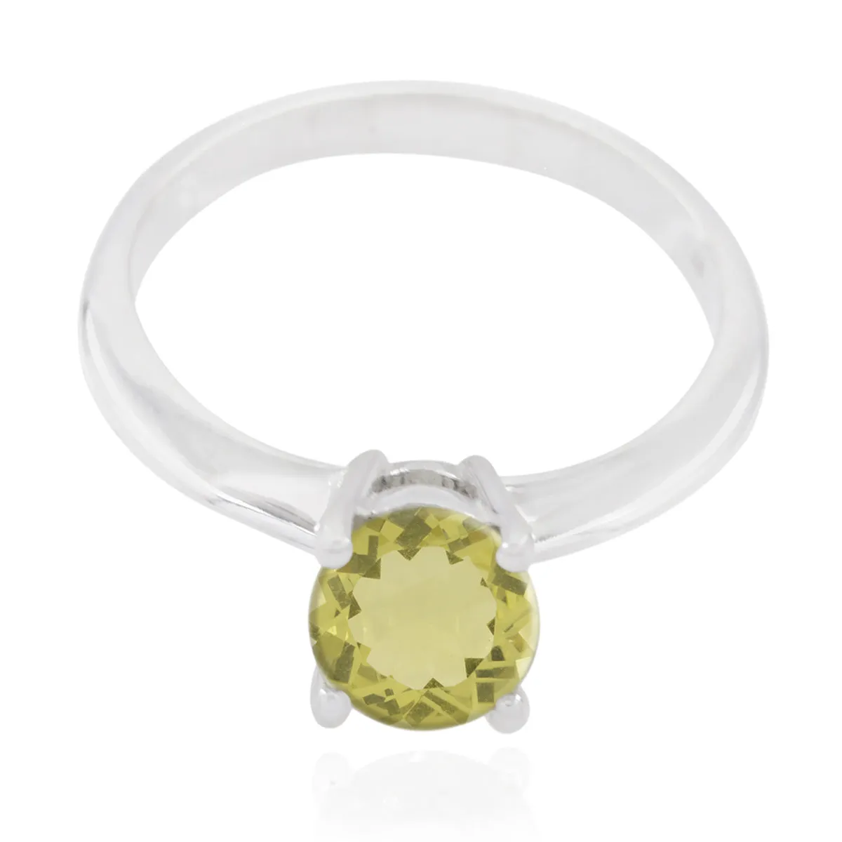 Aesthetic Gem Lemon Quartz 925 Sterling Silver Ring Nice jewelry