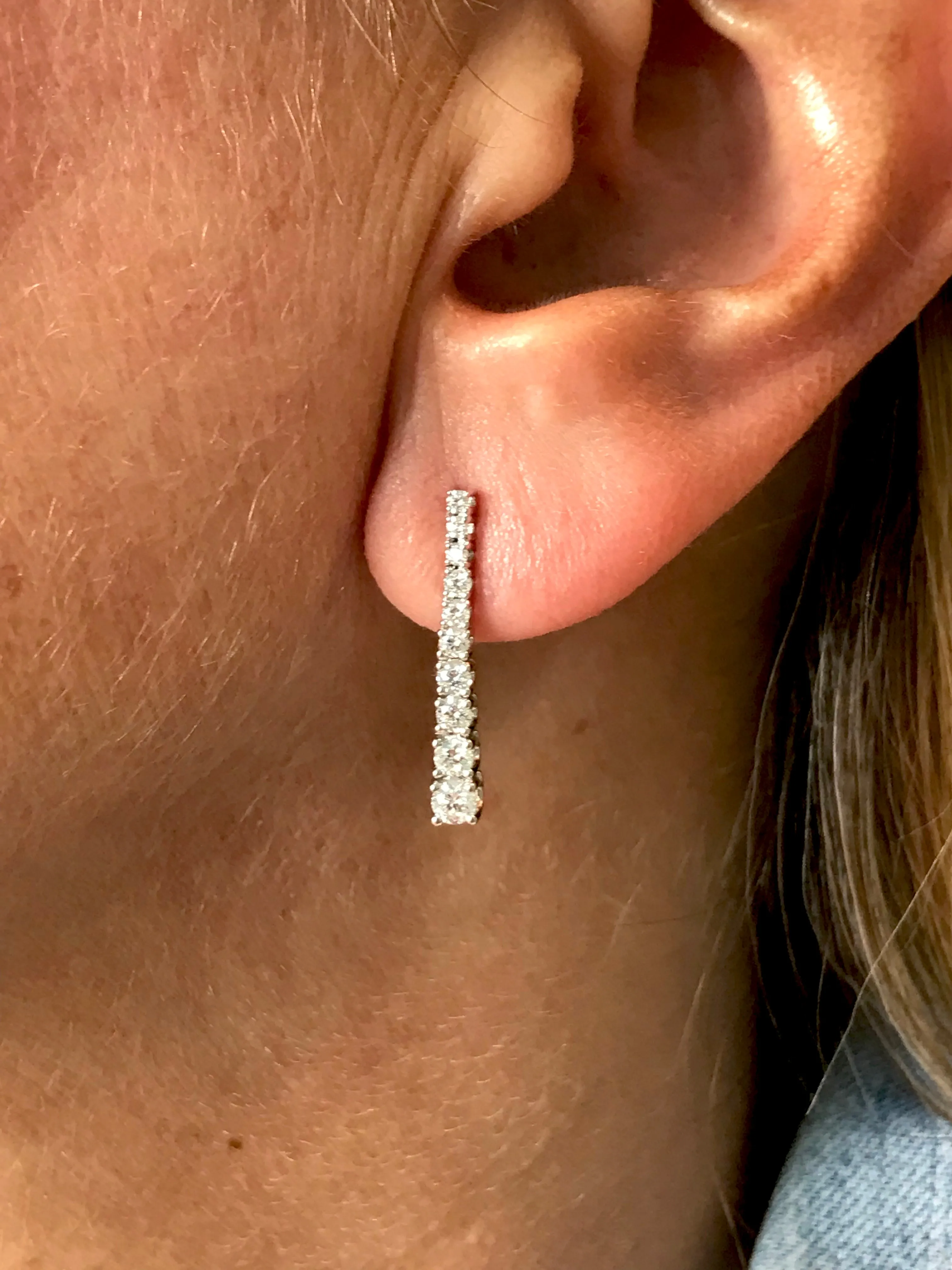 AFJ Diamond Collection - Diamond Drop Earrings, 18k White Gold