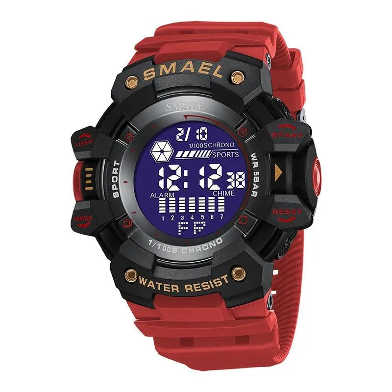 AMSW8050 Men's Simple Watch: Rugged Sport Elegance with LED Digital Precision