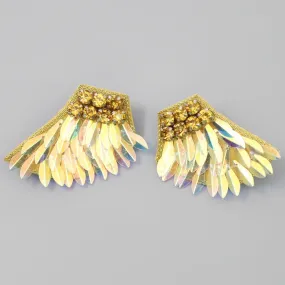 Angel Wings Sequin Stud Earrings