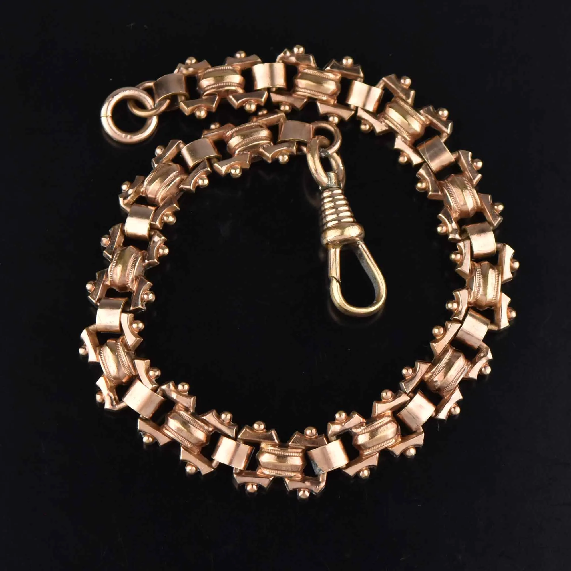 Antique Edwardian Rosy Rolled Gold Watch Chain Bracelet