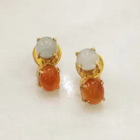 Aquamarine & Carnelian Separates Earrings