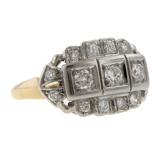 Art Deco Diamond Cluster Ring