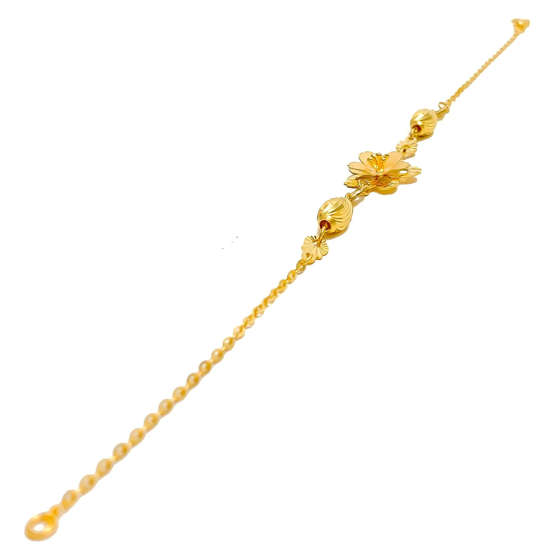 Beautiful Floral 22k Gold Bracelet