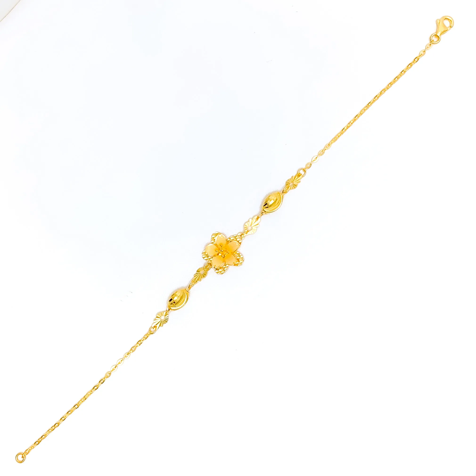 Beautiful Floral 22k Gold Bracelet