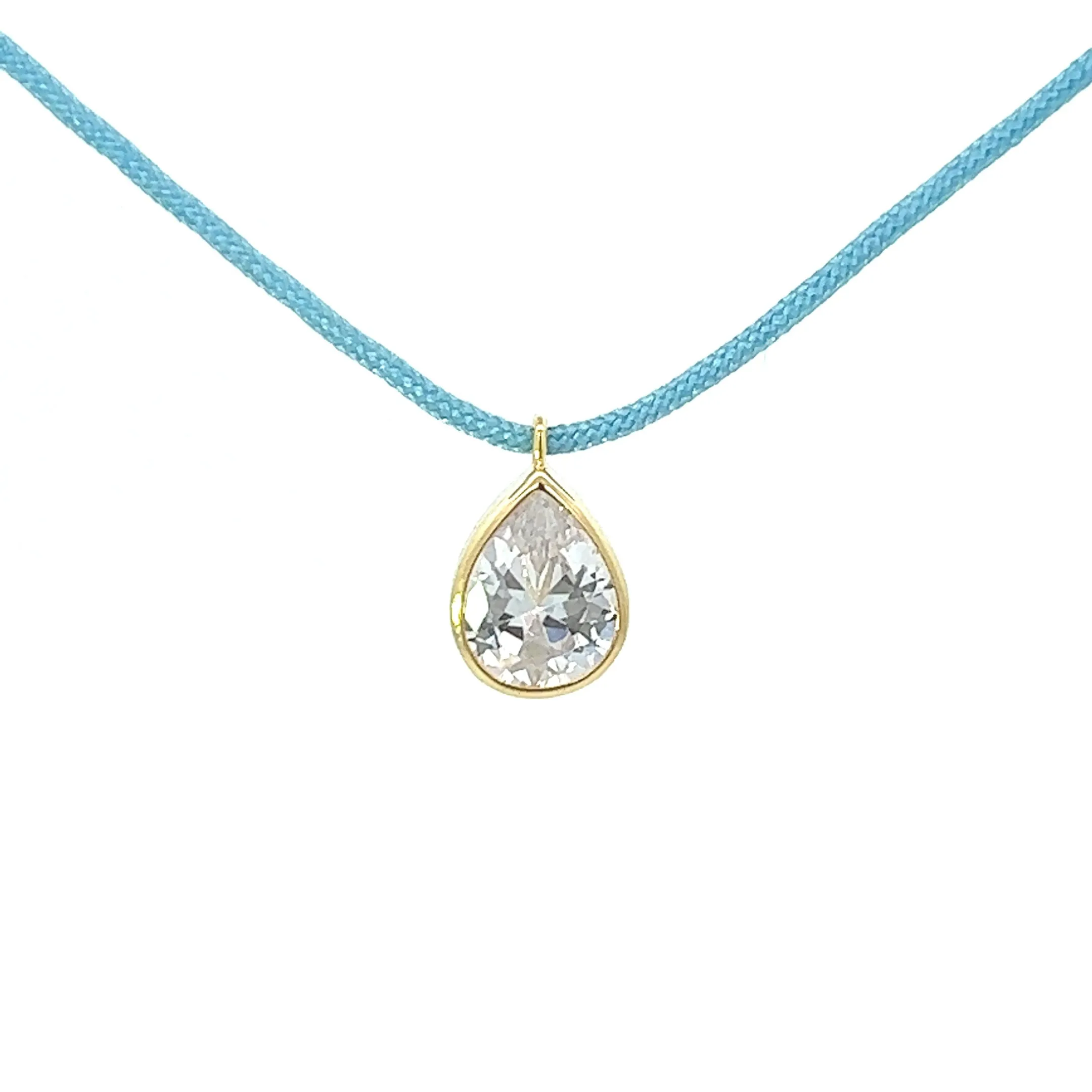 Bezel Drop String Necklace