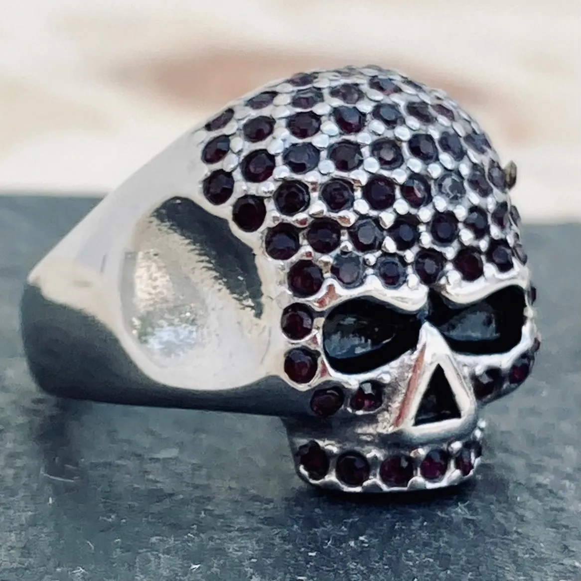 Bling Skull Ring - Dark Purple - R146