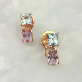 Blue Topaz & Amethyst Separates Earrings