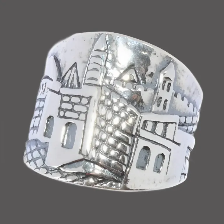 Bluenoemi Sterling Silver Ring for Woman and Man with Jerusalem View