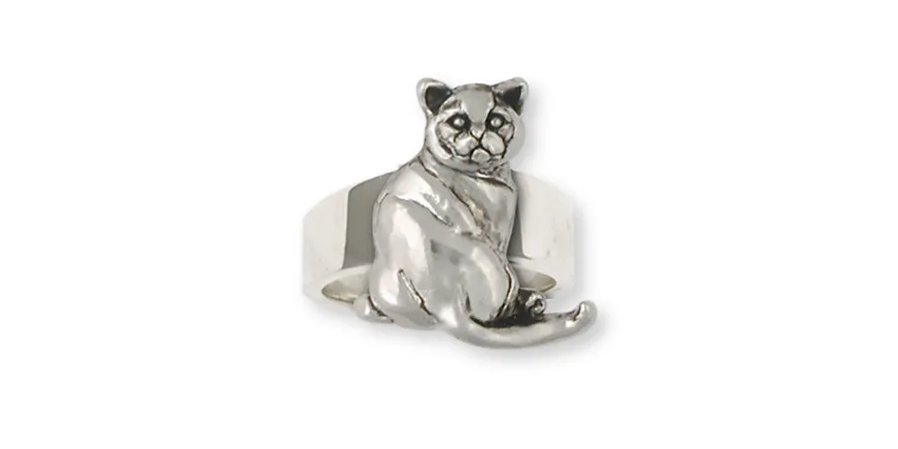 British Shorthair Ring Jewelry Sterling Silver Handmade Cat Ring BRS4-R