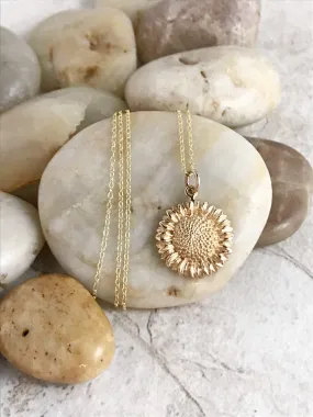 Bronze Golden Sunflower Necklace