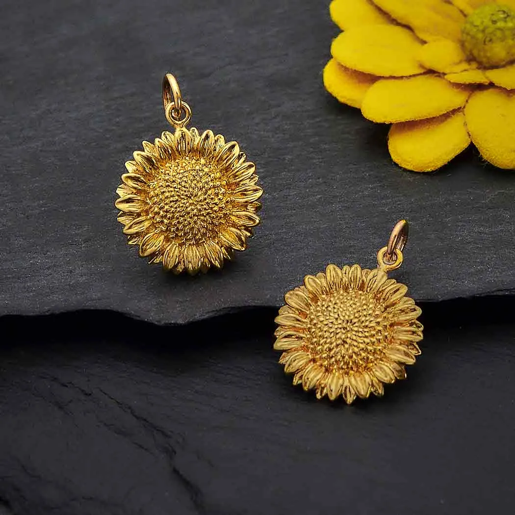 Bronze Golden Sunflower Necklace