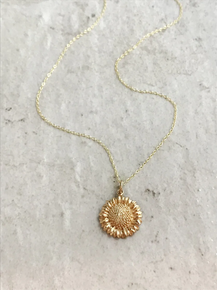 Bronze Golden Sunflower Necklace