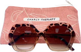 Charly Therapy Brown Big Hexagonal Sunglasses One Size