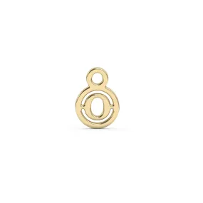 Circle Initial Charm - O | 10k Yellow Gold