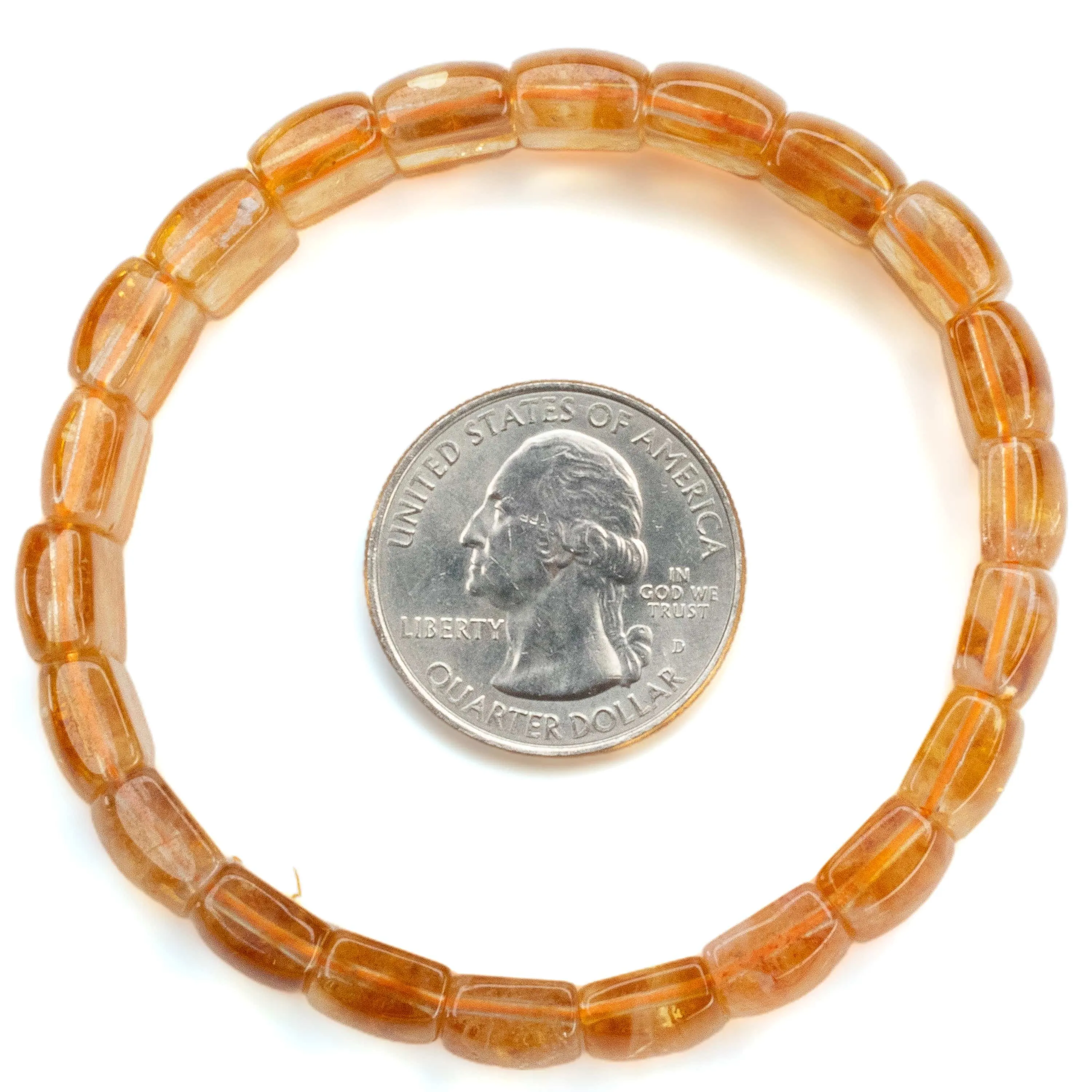 Citrine Rectangular Gemstone Elastic Bracelet